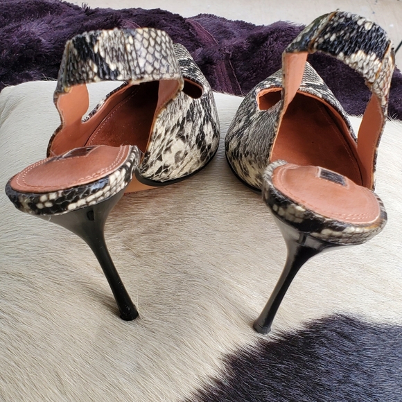 Topshop Snakeskin Slingback Stiletto Heels Sz 37 6 Like New.